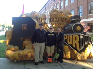 My wife, Hope and son, Heath enjoying Purdue's 2013 Homecoming!