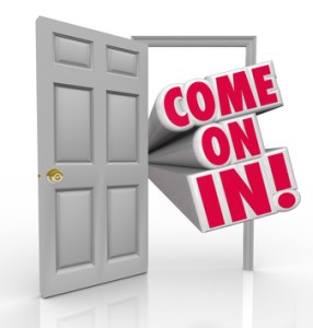 Come On In Doorway Invitation Greeting Guest