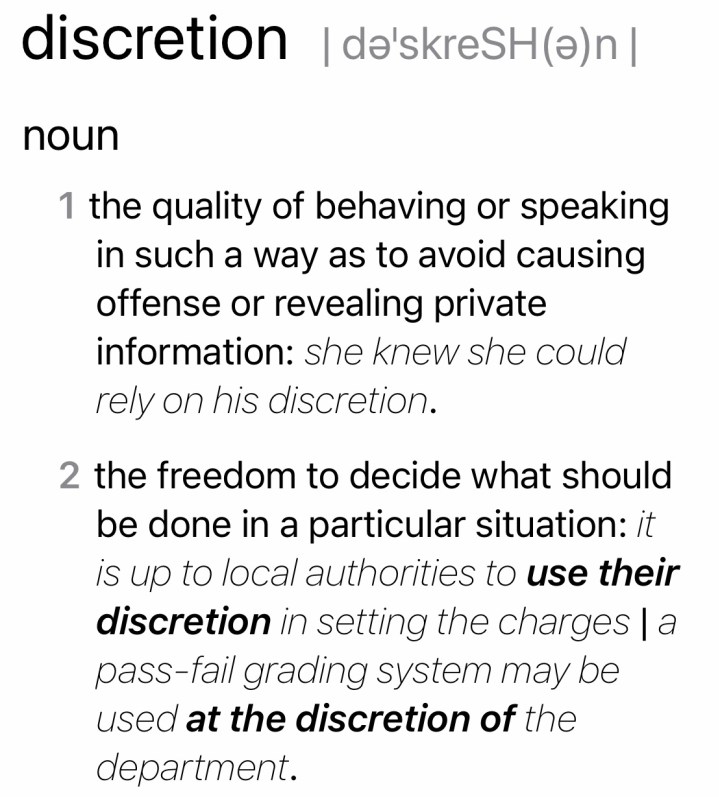 With Discretion Discretion | Byron's Babbles
